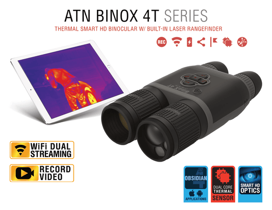 ATN BinoX 4T 640 2.5-25x Smart HD Thermal Binoculars w/ Laser Rangefinder