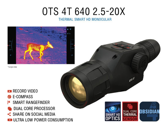 ATN OTS 4T 640 2.5-25x Thermal Smart HD Monocular